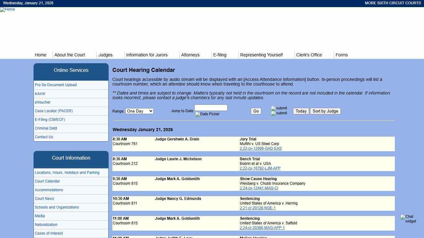 United States District Court -- Eastern Michigan District